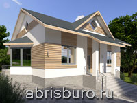 K1172-117 Проект одноэтажного дома с террасой и щипцовой крышей общей площадью 117,0 м2