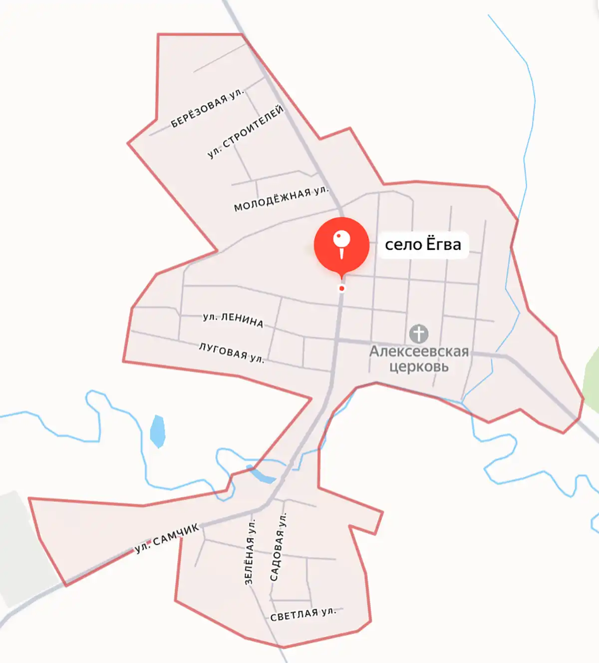 Карта села Ёгва