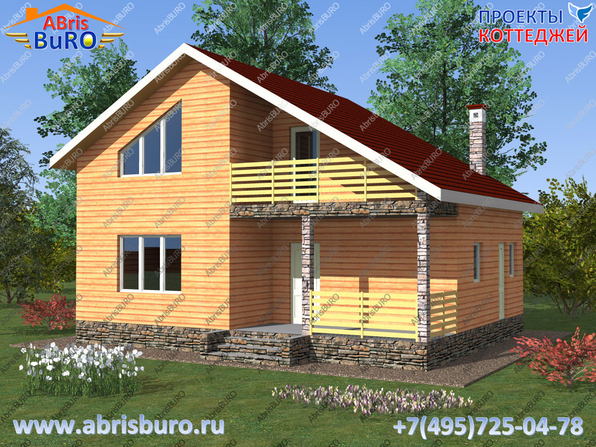 Проект дома с деревянным перекрытием K1117-103