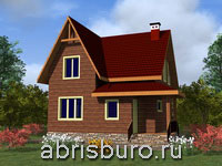 Проект двухэтажного деревянного мансардного дома K1125-108