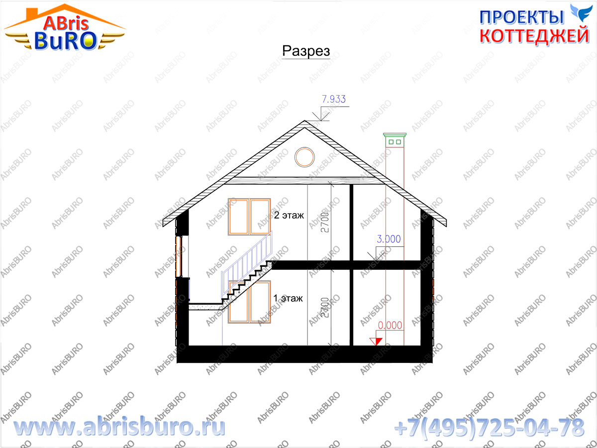 Разрез коттеджа