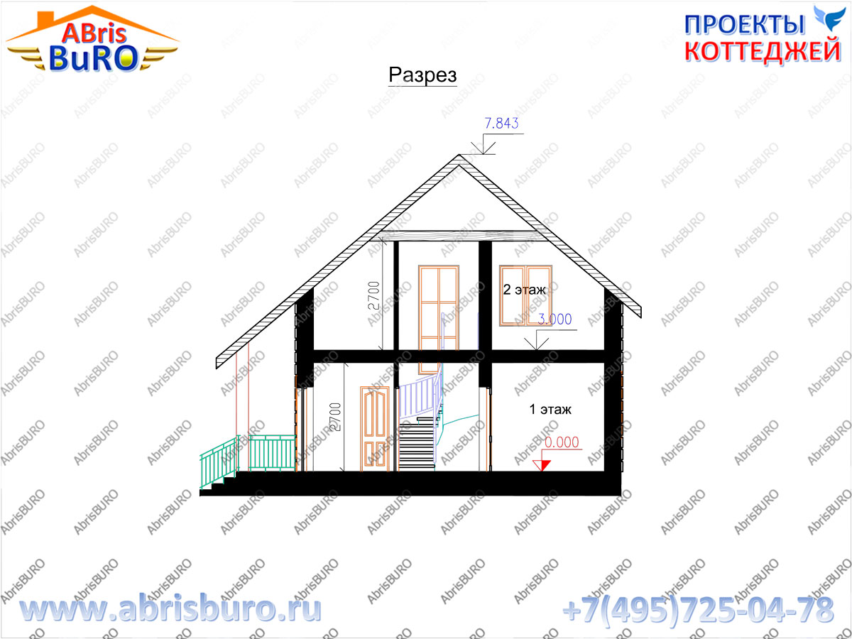 Разрез коттеджа