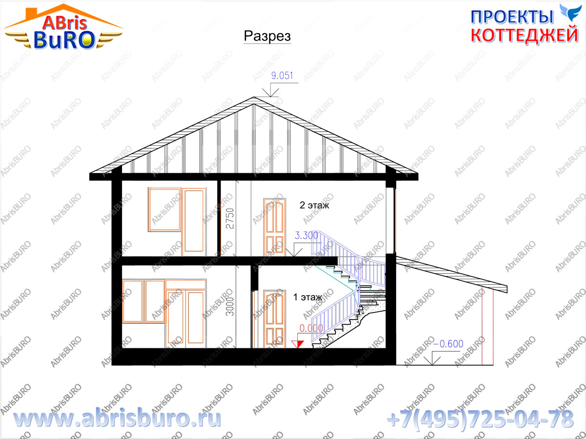 Разрез коттеджа