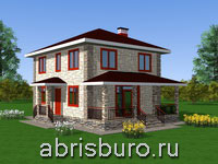 Готовый проект двухэтажного дома с террасой K1145-120 общей площадью 120,7 м2 и габаритными размерами 7,8 х 9,6 м