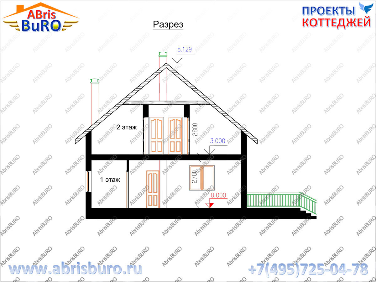 Разрез коттеджа