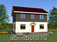 K1161-116 Проект небольшого двухэтажного дома с террасой и щипцовой крышей общей площадью 116,4 м2