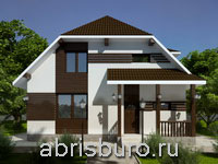 K1170-129 Проект дома с мансардой из пенобетонных блоков общей площадью 128,9 м2