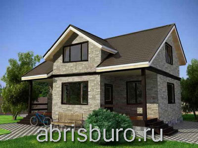 K1225-127 Проект двухэтажного мансардного коттеджа с тремя спальнями и двухскатной (щипцовой) крышей общей площадью 126,93 кв.м2 и габаритными размерами 10,54 х 9,94 метров