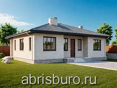 K1229-143 Проект одноэтажного дома с тремя спальнями, террасой и четырехскатной крышей общей площадью 143,21 м2 и габаритными размерами 15,4 х 13,1 метров.