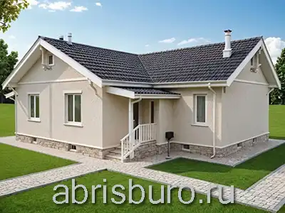 K1231-111 Проект одноэтажного двухквартирного (сдвоенного) дома с двумя спальнями общей площадью 111,12 м2 и габаритными размерами 16,09 х 10,59 метров.