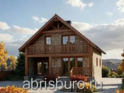 Проект коттеджа K1267-145 со вторым мансардным этажом 5 спальнями, террасой и лоджией