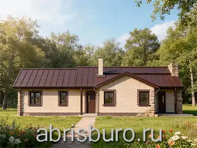 K1278-123 Проект одноэтажного дома с 3 спальнями, сауной и двумя террасами