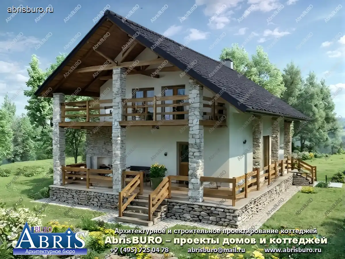 Проект мансардного коттеджа с сауной и бильярдной комнатой K11-150 с габаритными размерами 14,5х9,5 м, общей площадью 149,6 м2