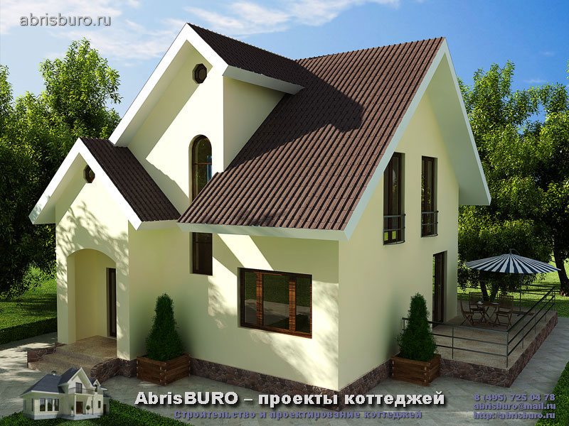 Проект дома с крышей из металлочерепицы K15-150