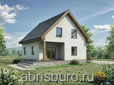 Проект мансардного коттеджа с террасой K40-140 с габаритными размерами 9,3х13,6 м, общей площадью 142,5 м2