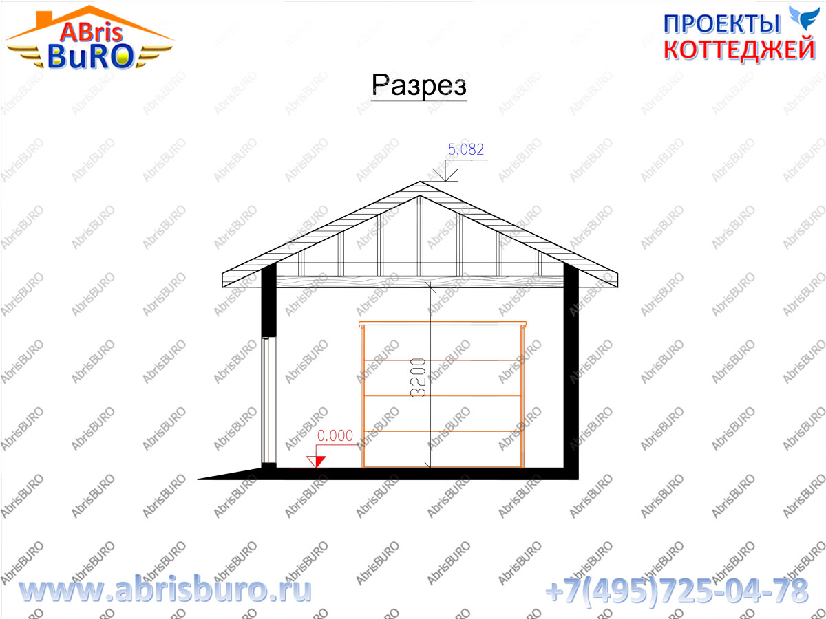 Разрез гаража