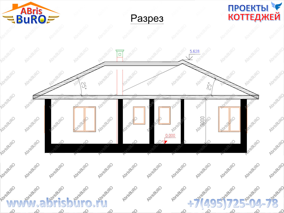 Разрез коттеджа