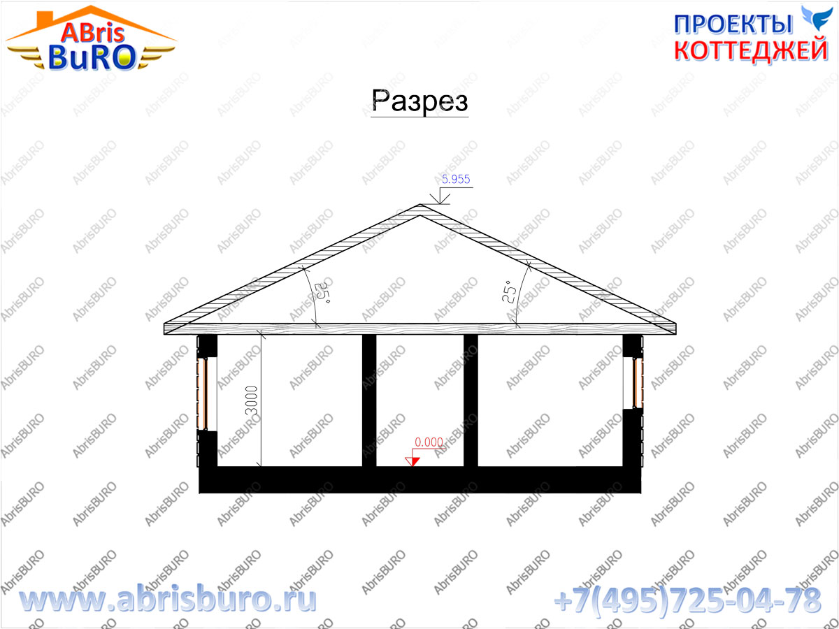 Разрез коттеджа