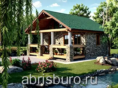 K0212-28 Проект одноэтажной бани из оцилиндрованного бревна общей площадью 28,09 м2 и размерами 5,5 х 6,0 метров