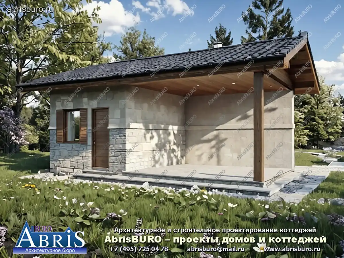 Главный фасад хозблока