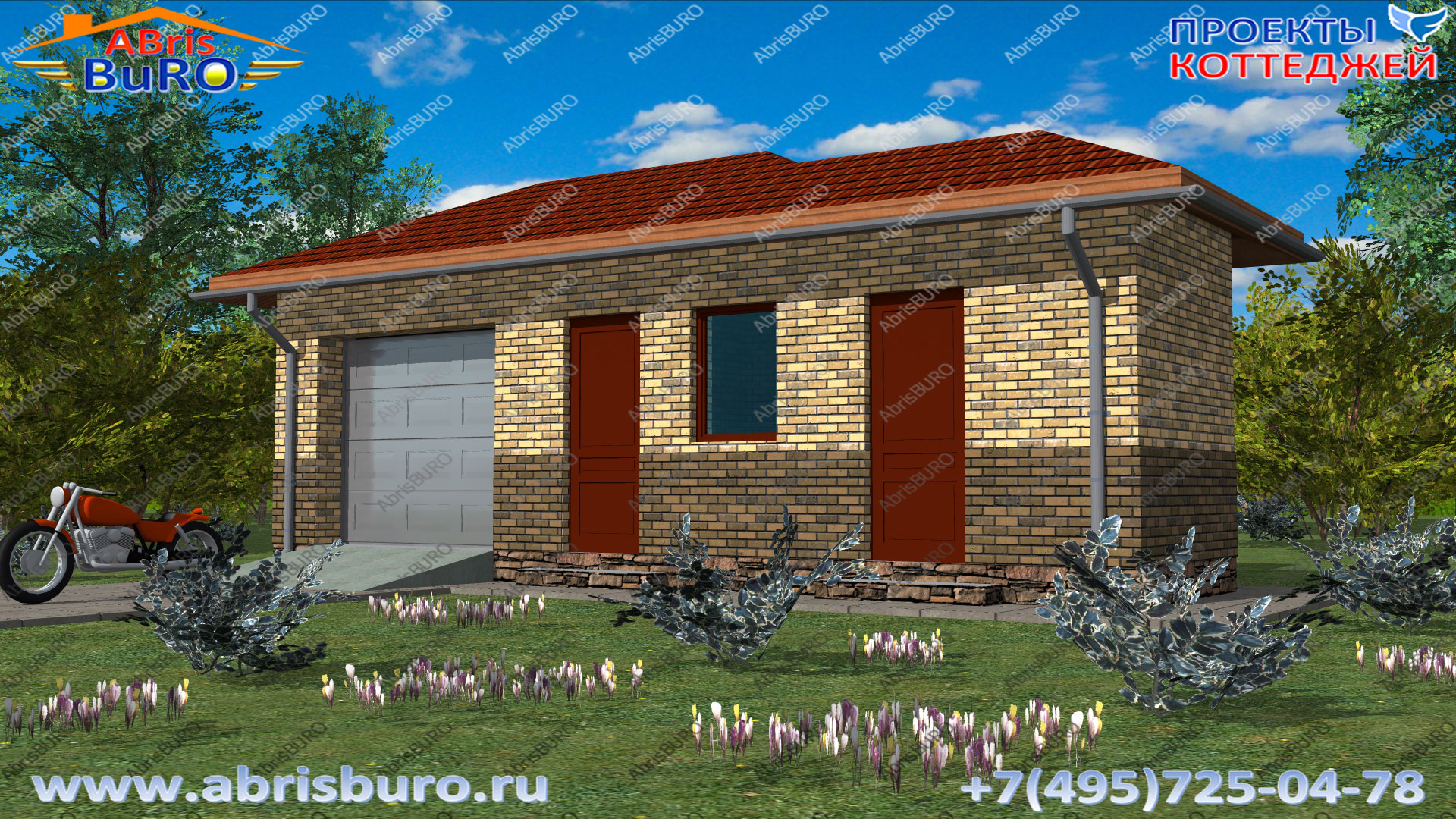 Главный фасад гаража K0228-24