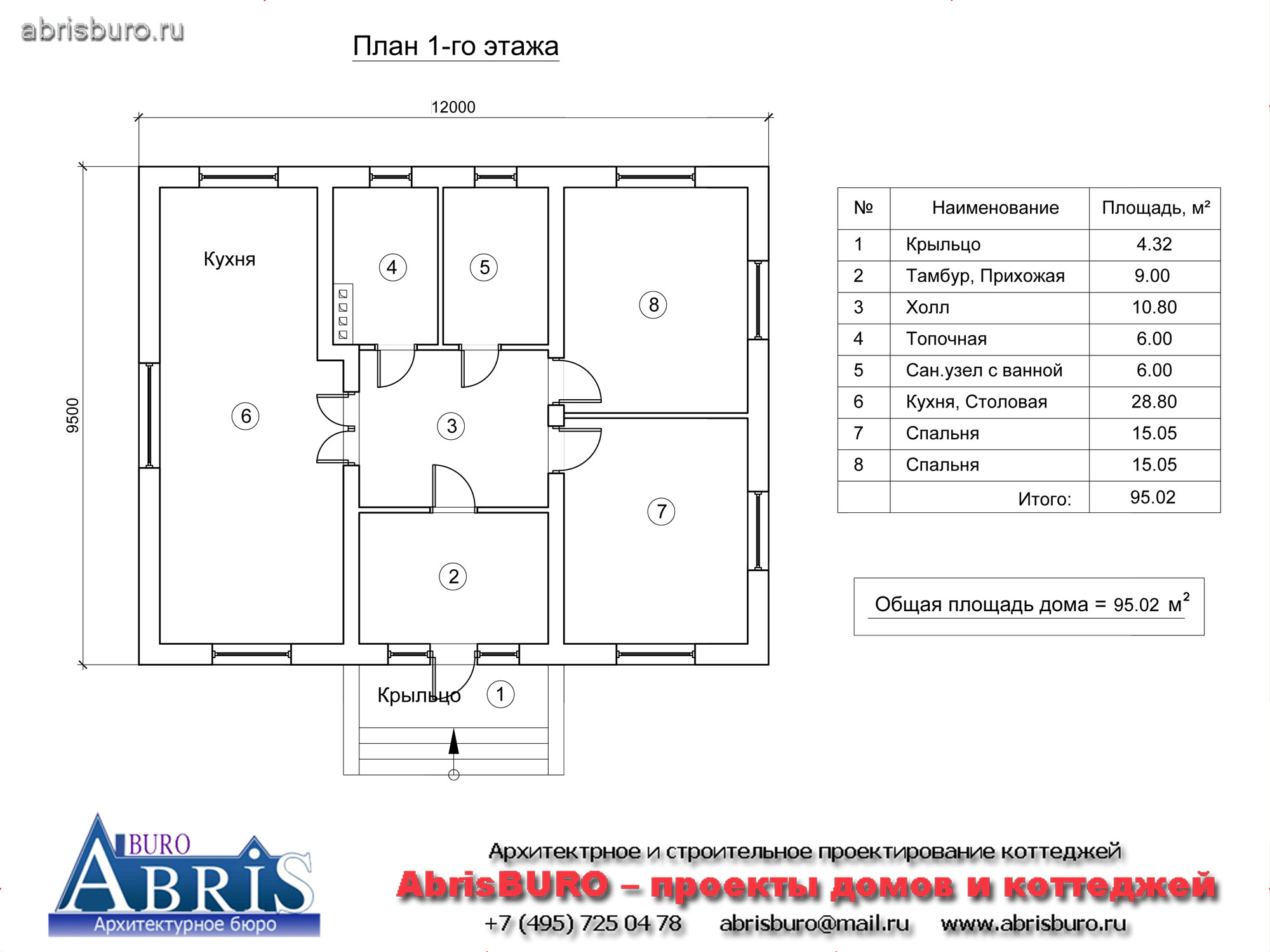 План 1-го этажа дома