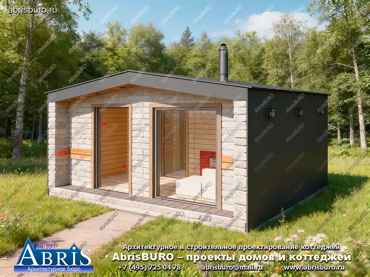 Главный фасад бани