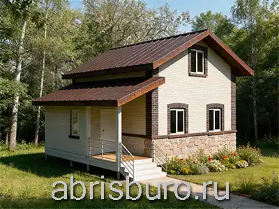 K0250-73 Проект коттеджа со вторым мансардным этажом, 3 спальнями и крыльцом