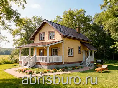 K0251-92 Проект коттеджа с террасой, крыльцом и 3 спальнями