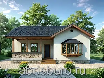 Проект одноэтажного коттеджа K004-99 с террасой и габаритными размерами 11,3х12,8 м, общей площадью 99,1 м2