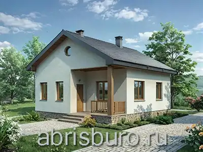 Проект 1-но этажного дома-бани из кирпича K007-58 с габаритными размерами 10,4х7,9 м, общей площадью 57,9 м2