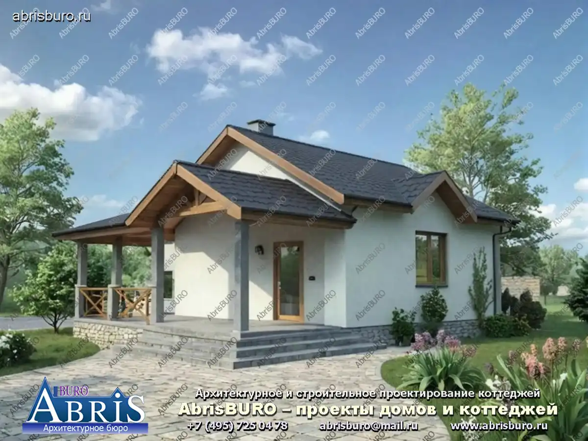 Проект бани с верандой K008-47