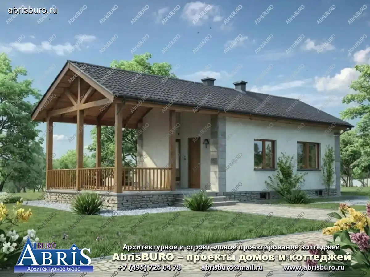 Проект бани с террасой K009-42