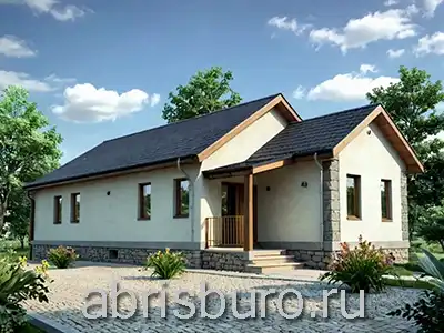 Проект одноэтажного дома для узкого участка K010-68