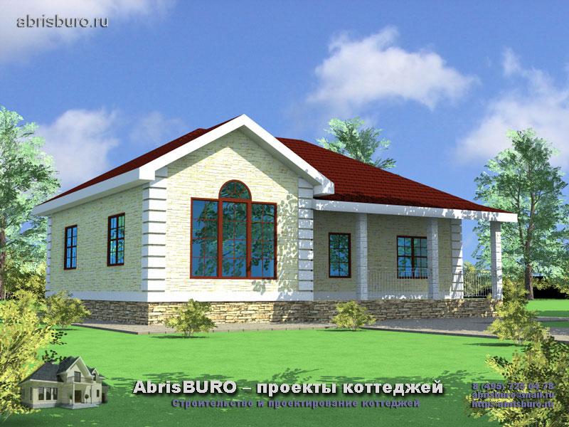 Популярный проект дома К013-99 на сайте архитектурной фирмы AbrisBURO.ru - ПРОЕКТЫ КОТТЕДЖЕЙ