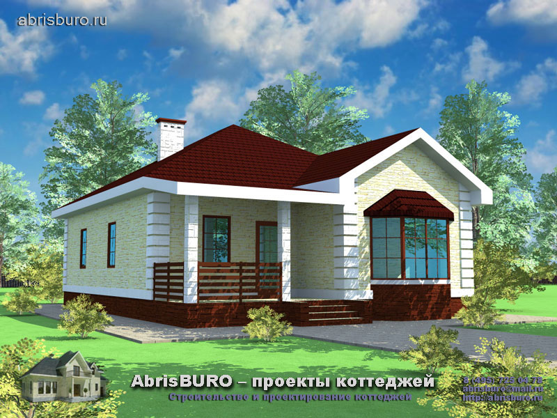 Проект Г-образного дома K018-90
