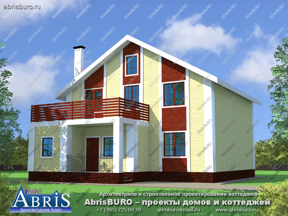 Проект дома с двускатной крышей K1503-166