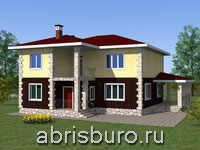 K1658-190 Проект двухэтажного дома с террасой и балконом 190,3 м2