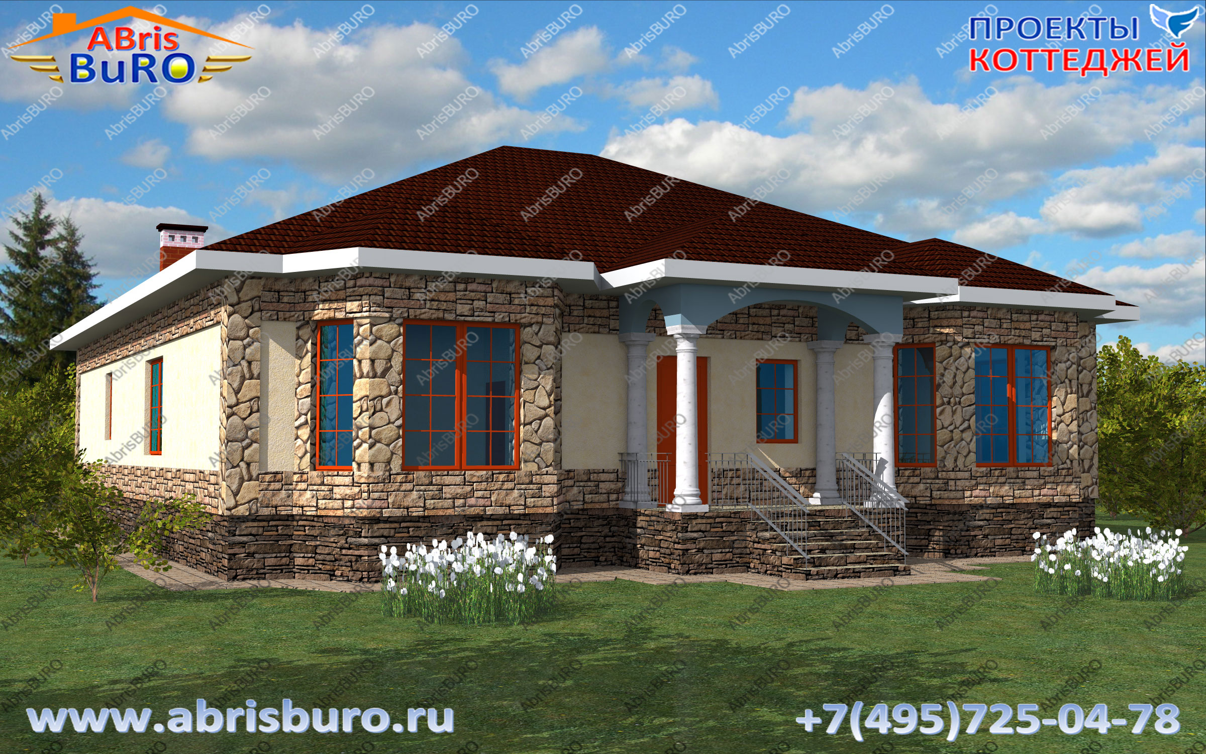 Проект дома с большим холлом K1693-198 на сайте www.abrisburo.ru