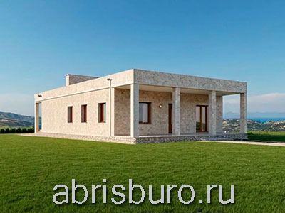 Проект административного здания для базы отдыха K1769-151 в современном стиле с плоской кровлей