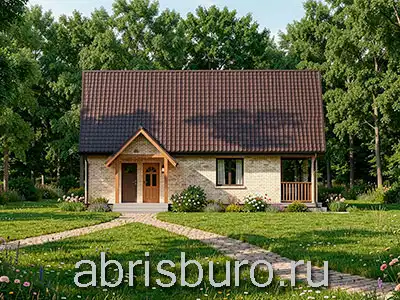 K1779-196 Проект двухэтажного мансардного коттеджа с террасой, лоджией и 5 спальнями