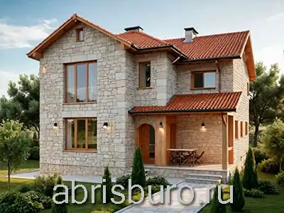 K1785-193 Проект двухэтажного дома с крыльцом, террасой и 4 спальнями