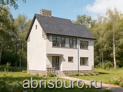 K1786-162 Проект двухэтажного дома с эркером, балконом и 4 спальнями