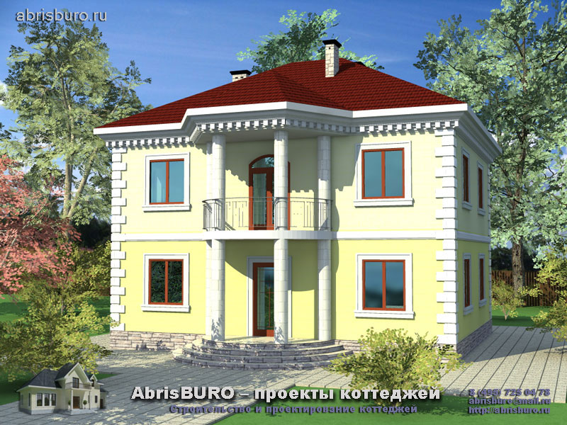Лучший проект коттеджа К151-155 с балконом на сайте www.abrisburo.ru