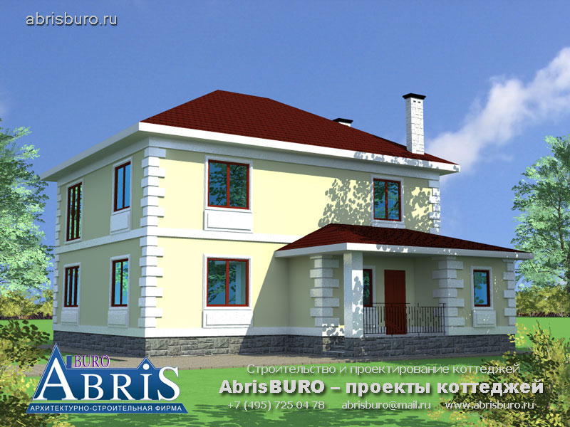 Популярный проект дома К16-180 на сайте архитектурной фирмы AbrisBURO.ru - ПРОЕКТЫ КОТТЕДЖЕЙ