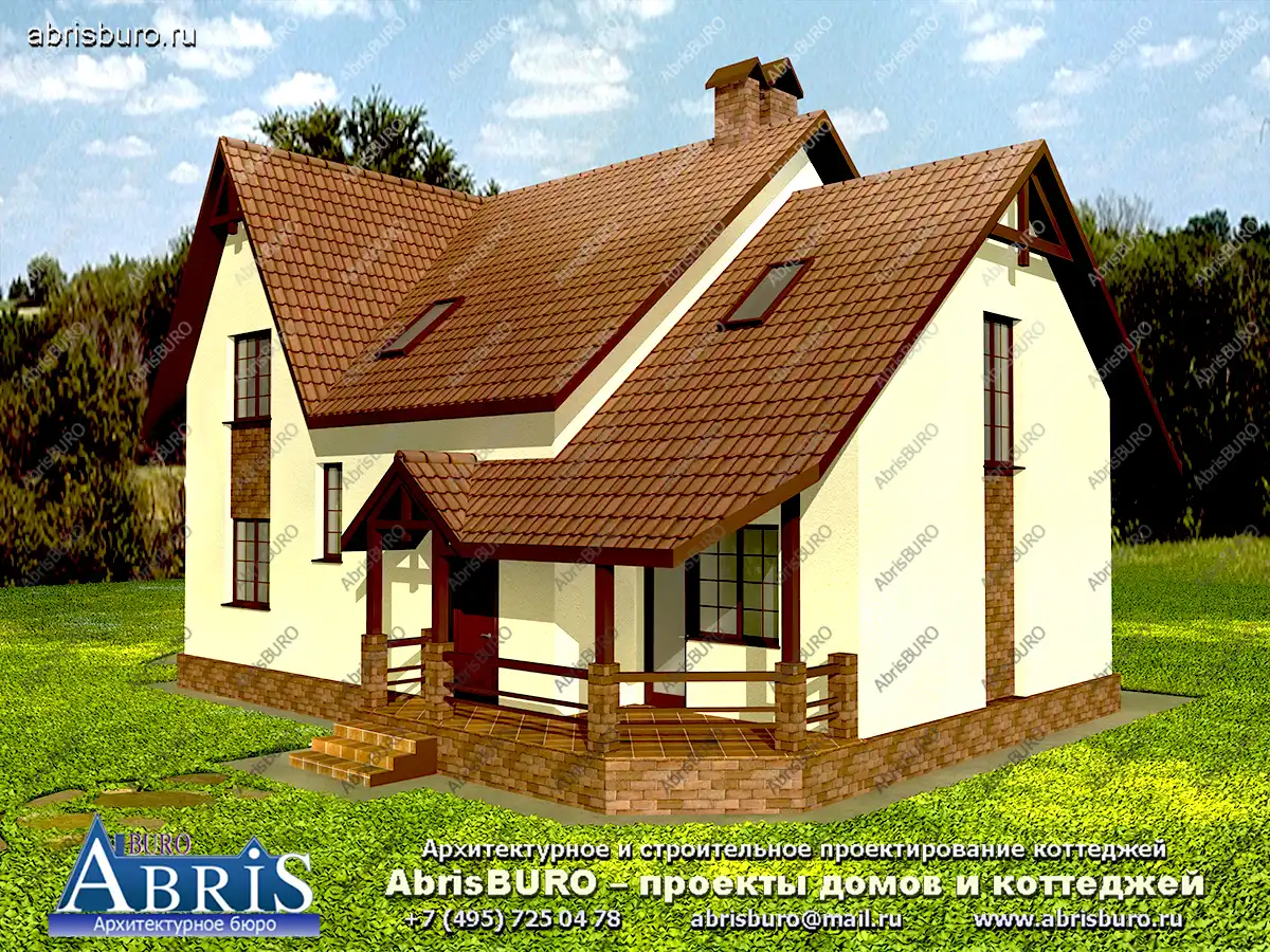 Главный фасад коттеджа (Вар.2)