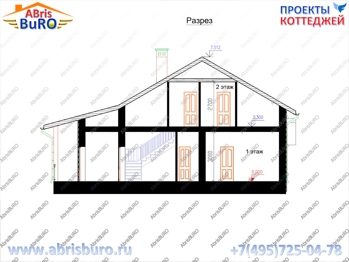 Разрез коттеджа
