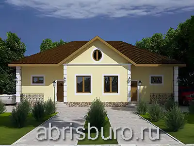 K2110-245 Проект двухэтажного мансардного блокированного дома - дуплекса общей площадью 244,8 м2