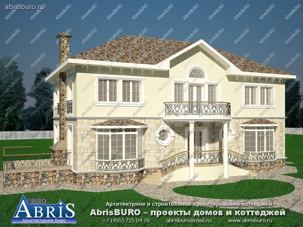 Популярный проект дома К19-230 на сайте архитектурной фирмы AbrisBURO.ru - ПРОЕКТЫ КОТТЕДЖЕЙ