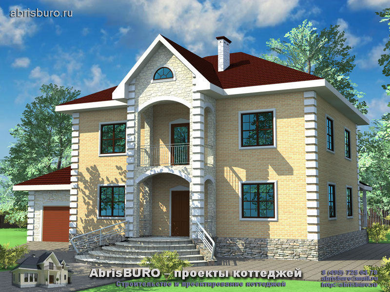 Проект дома с фасадами из облицовочного кирпича K204-240